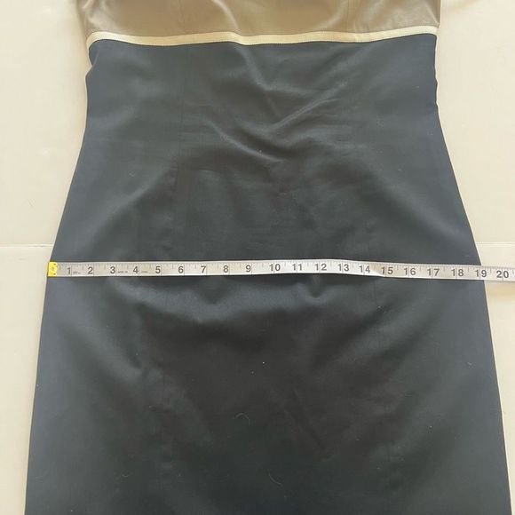 Ann Taylor Women's Black Tan Colorblock Square Neck Tank Bodycon Dress Size 8 - Picture 13 of 14